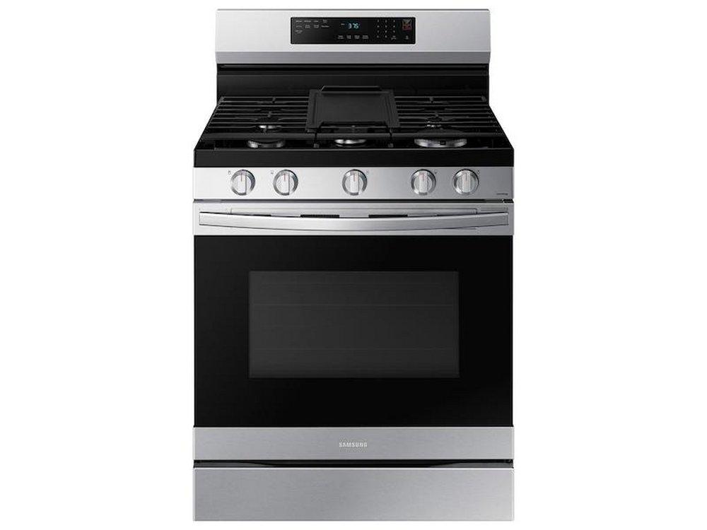 Samsung Fingerprint Resistant Stainless Steel 29-15/16 in. 6 cu. ft. 5-Burner Sealed Freestanding Range 