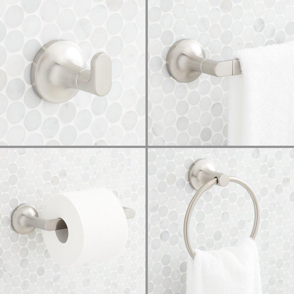 Signature Hardware Brushed Nickel 4-Piece Lavatory Accessory Set 