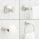 4 Piece Bathroom Accessory Set with Towel Bar, Towel Ring, Toilet Tissue Holder and Robe Hook in Brushed Nickel