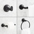 4 Piece Bathroom Accessory Set with Towel Bar, Towel Ring, Toilet Tissue Holder and Robe Hook in Matte Black