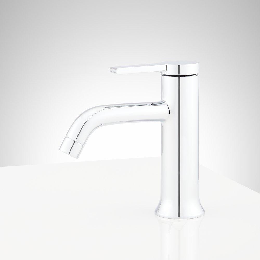 Signature Hardware Chrome Single Handle Monoblock Bathroom Sink Faucet 