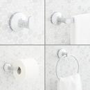 4 Piece Bathroom Accessory Set with Towel Bar, Towel Ring, Toilet Tissue Holder and Robe Hook in Polished Chrome
