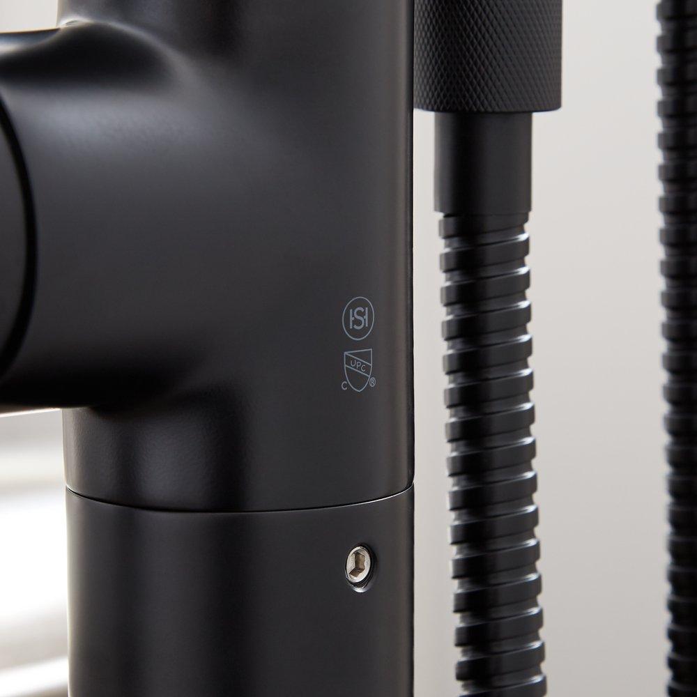 Signature Hardware Matte Black Single Handle Knob Floor Mount Filler (Trim Only) 