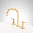 Signature Hardware Brushed Gold Two Handle Widespread Bathroom Sink Faucet 