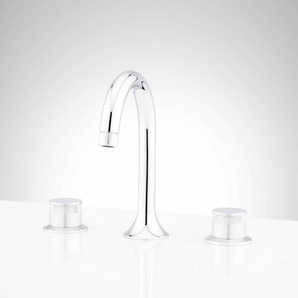 Signature Hardware Chrome Two Handle Widespread Bathroom Sink Faucet 