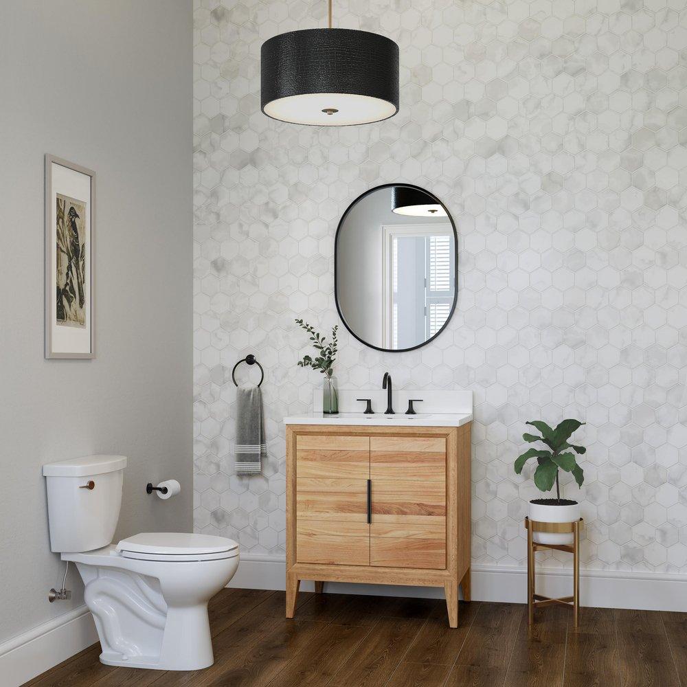 Signature Hardware Matte Black Two Handle Widespread Bathroom Sink Faucet 