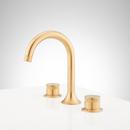 Signature Hardware Brushed Gold Two Handle Widespread Bathroom Sink Faucet 