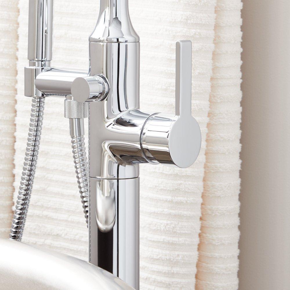 Signature Hardware Chrome Single Handle Lever Floor Mount Filler 