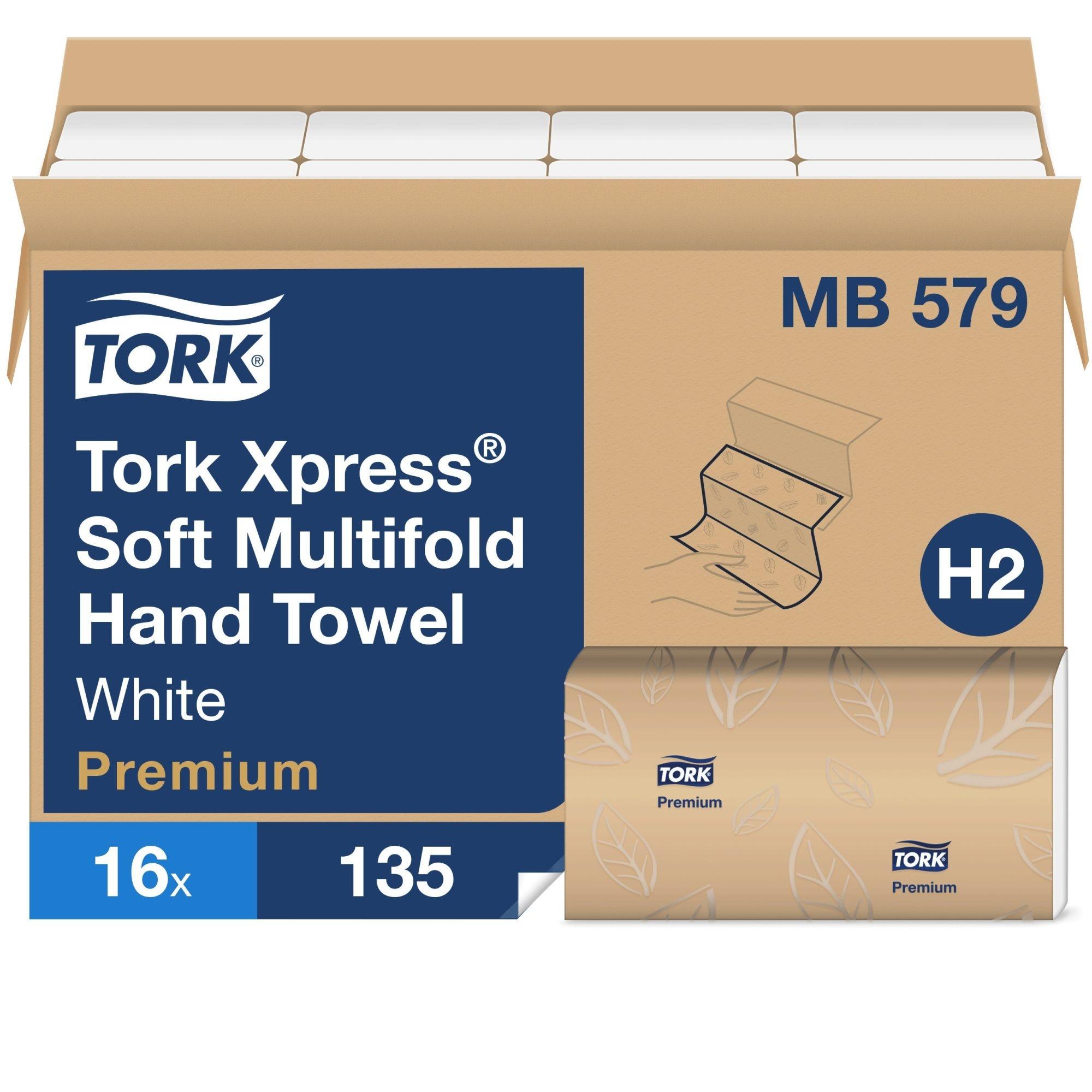 H2 Soft Absorbent Multifold Hand Towel in White, 135 Sheets (Case of 16) 