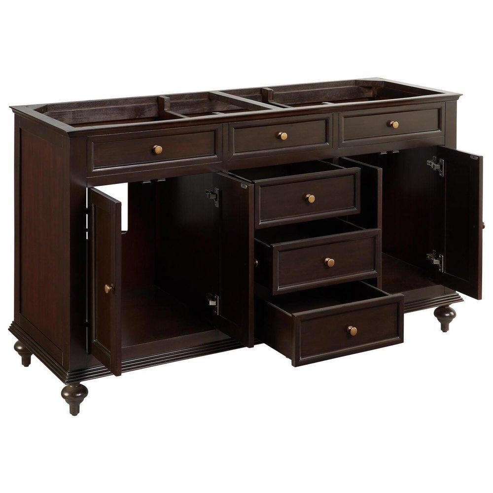Signature Hardware Dark Espresso 60 in. Floor Mount Vanity 