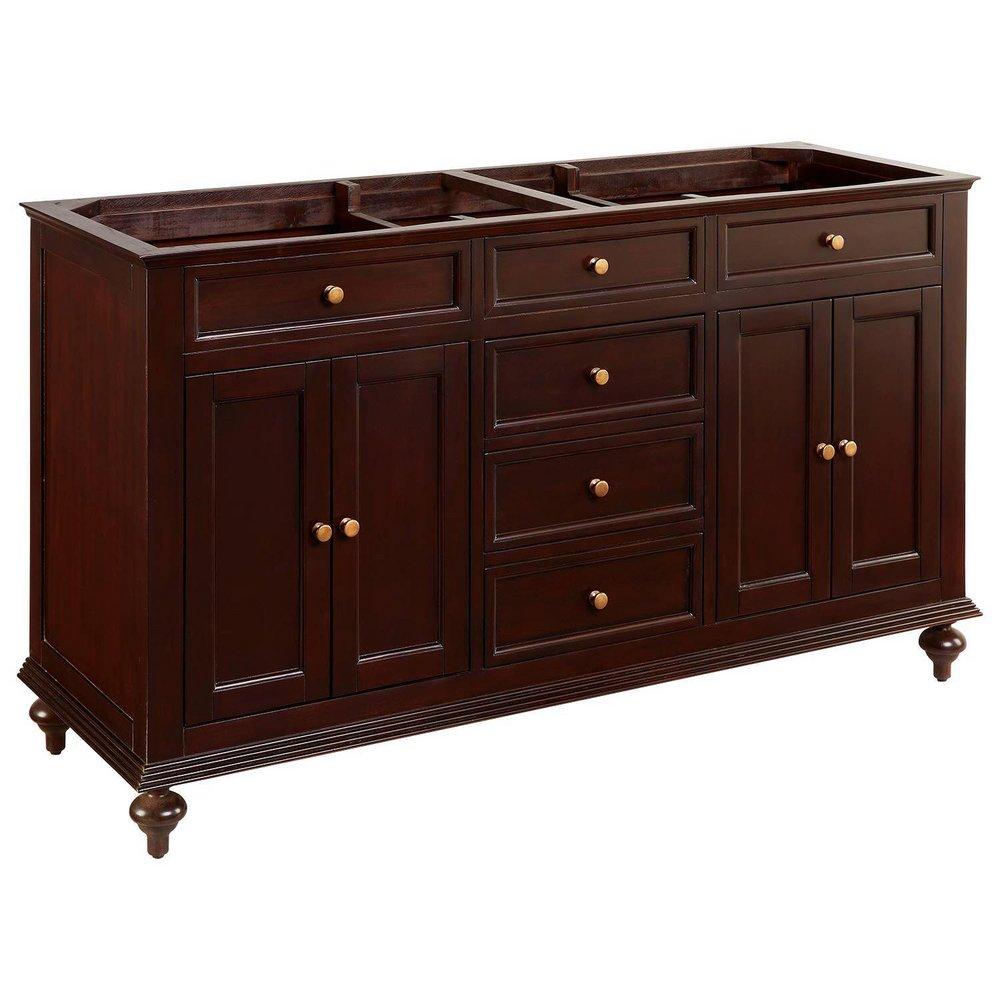 Signature Hardware Dark Espresso 60 in. Floor Mount Vanity 