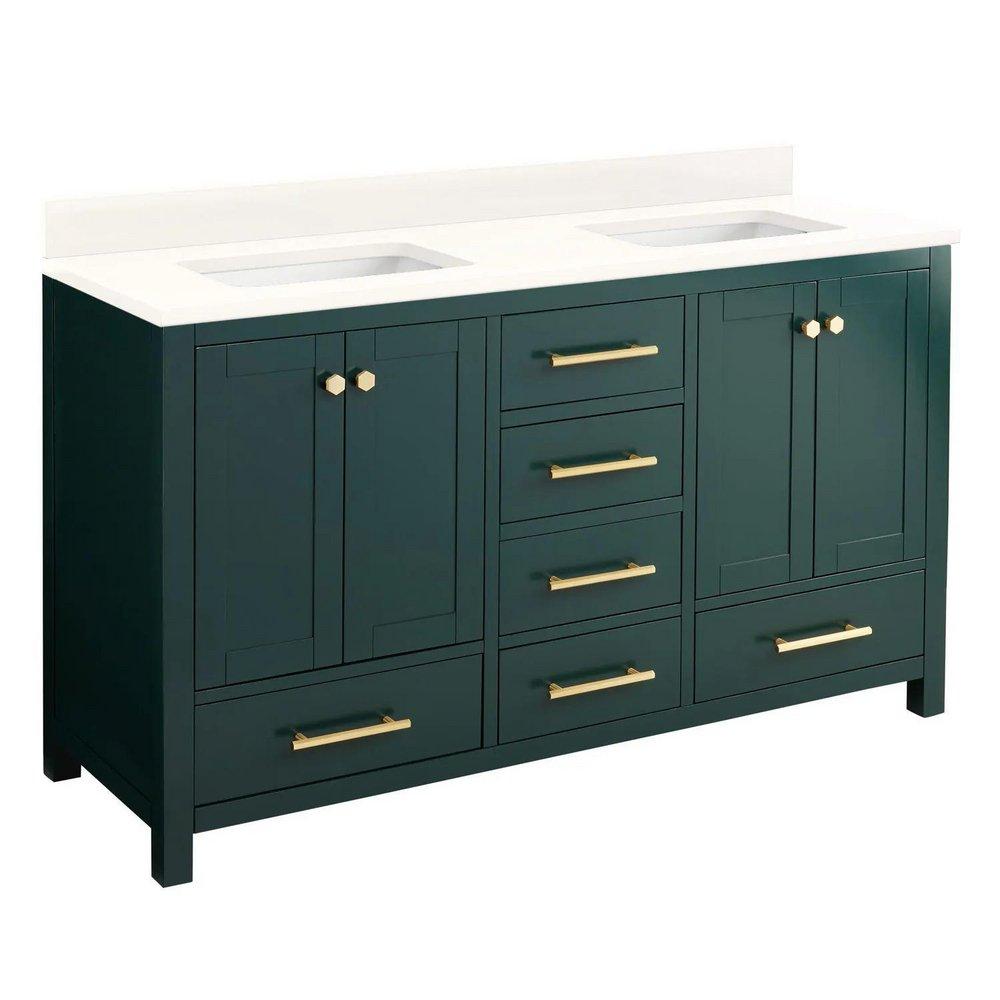 Signature Hardware Bright White 60 in. Floor Mount Vanity 