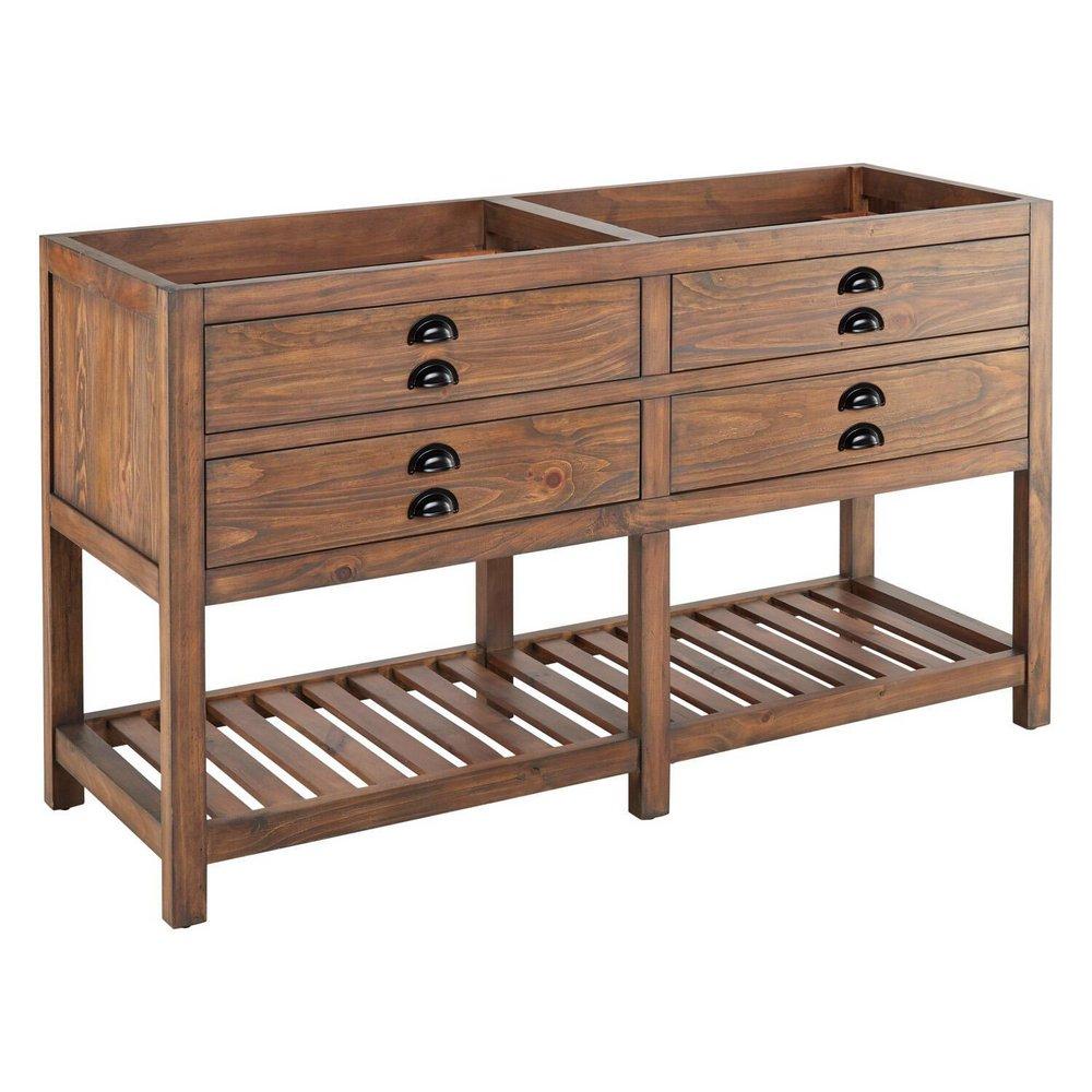 Signature Hardware Farmhouse Brown Floor Mount Vanity in Farmhouse Brown 