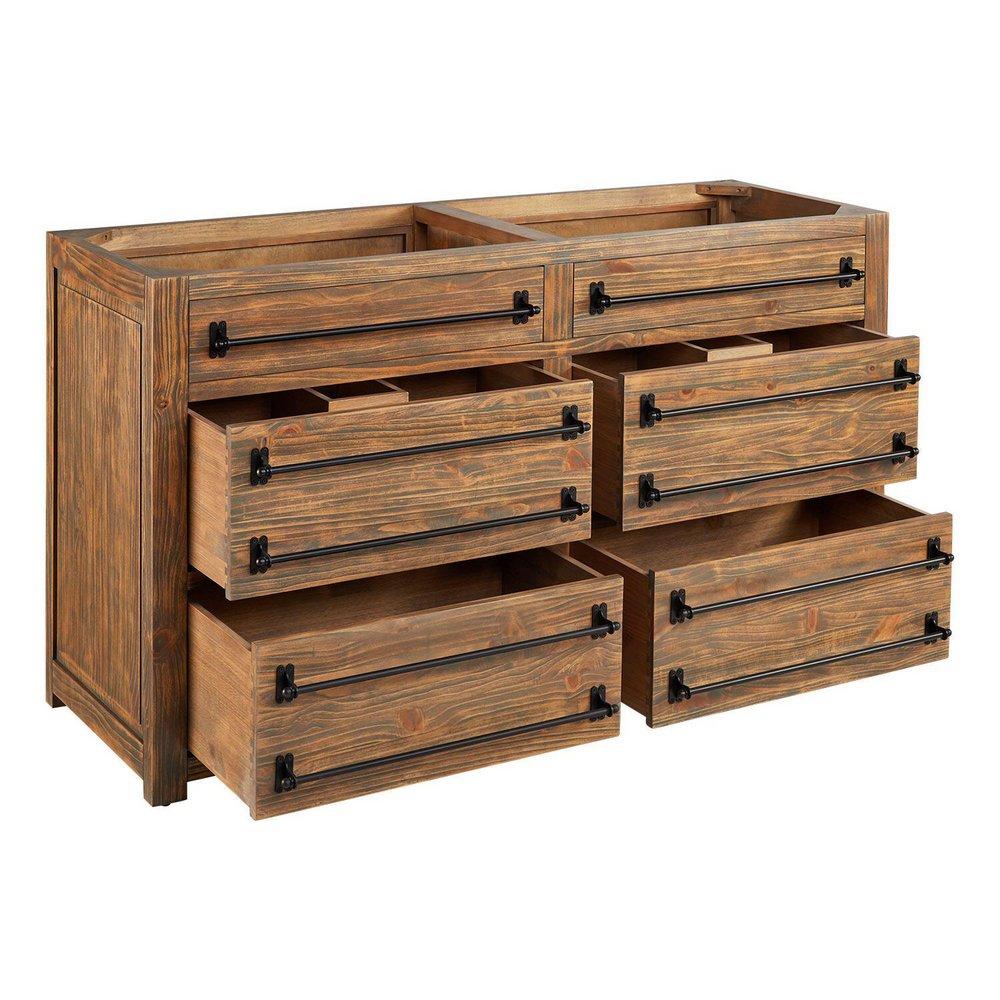 Signature Hardware Grey Wash 60 in. Floor Mount Vanity 