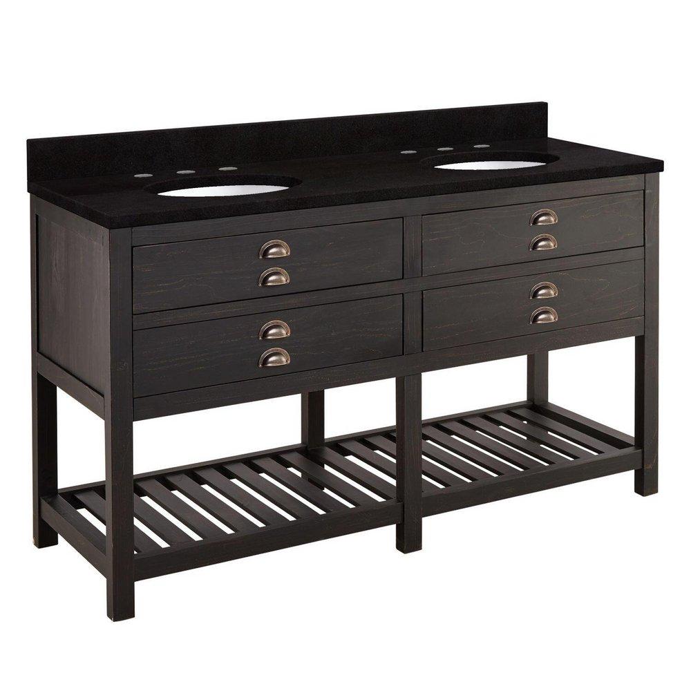 Signature Hardware Rustic Black Floor Mount Vanity in Rustic Black 