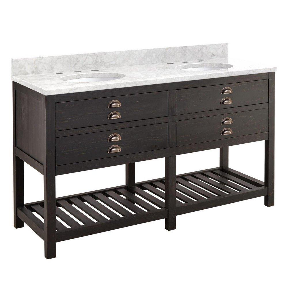 Signature Hardware Rustic Black Floor Mount Vanity in Rustic Black 