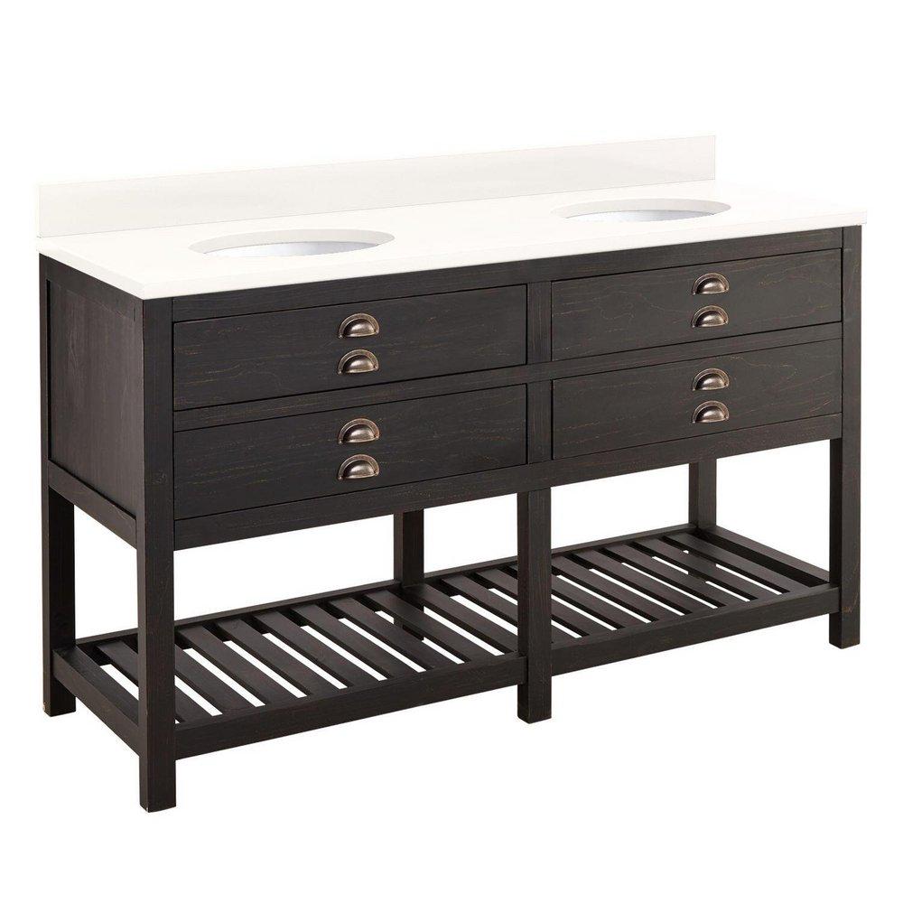 Signature Hardware Rustic Black Floor Mount Vanity in Rustic Black 