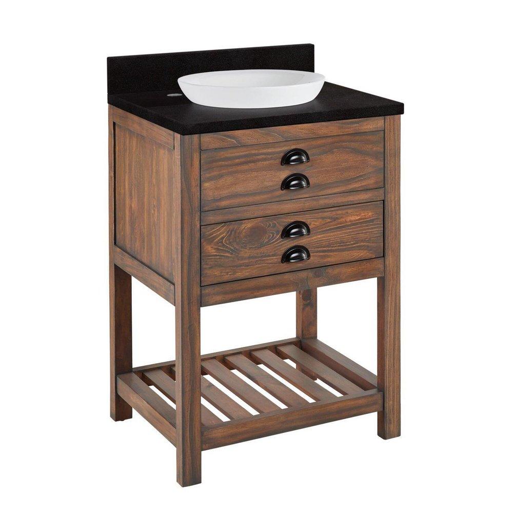 Signature Hardware Farmhouse Brown Floor Mount Vanity in Farmhouse Brown 