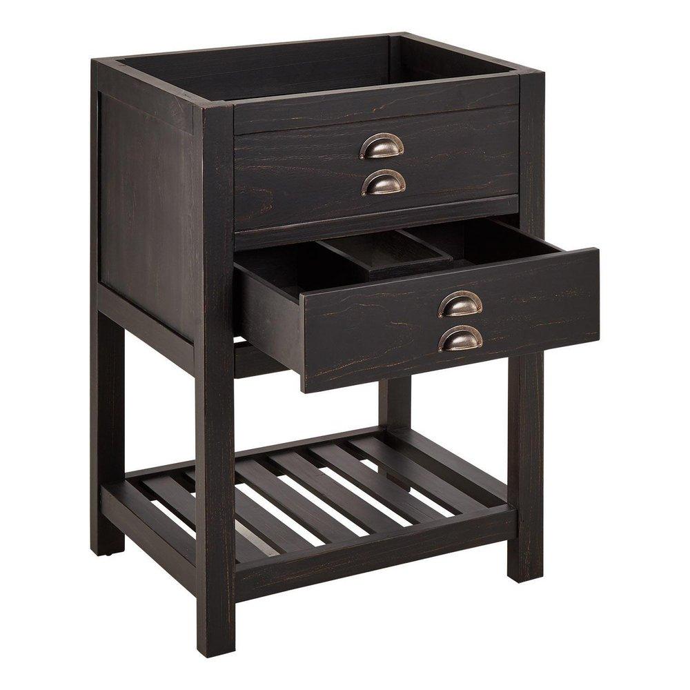 Signature Hardware Rustic Black 24 in. Floor Mount Vanity 