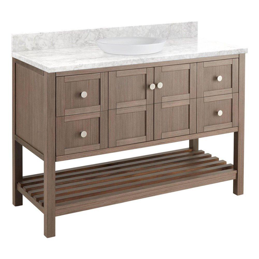 Signature Hardware Ash Brown 48 in. Floor Mount Vanity 