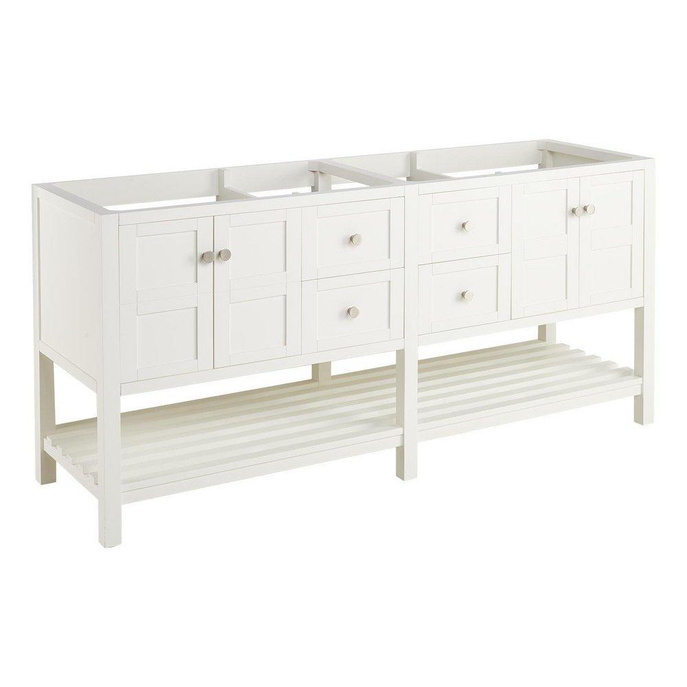 Signature Hardware Soft White 72 in. Floor Mount Vanity 