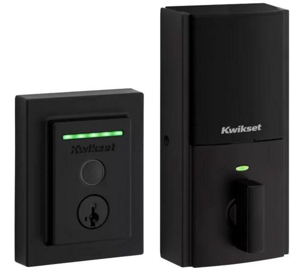 Kwikset Matte Black Deadbolt and Keyless Entry Lock in Matte Black 