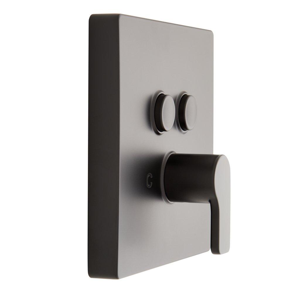 Single Handle Pressure Balancing Valve Trim Set in Matte Black - 1/2 in. Valve Included 