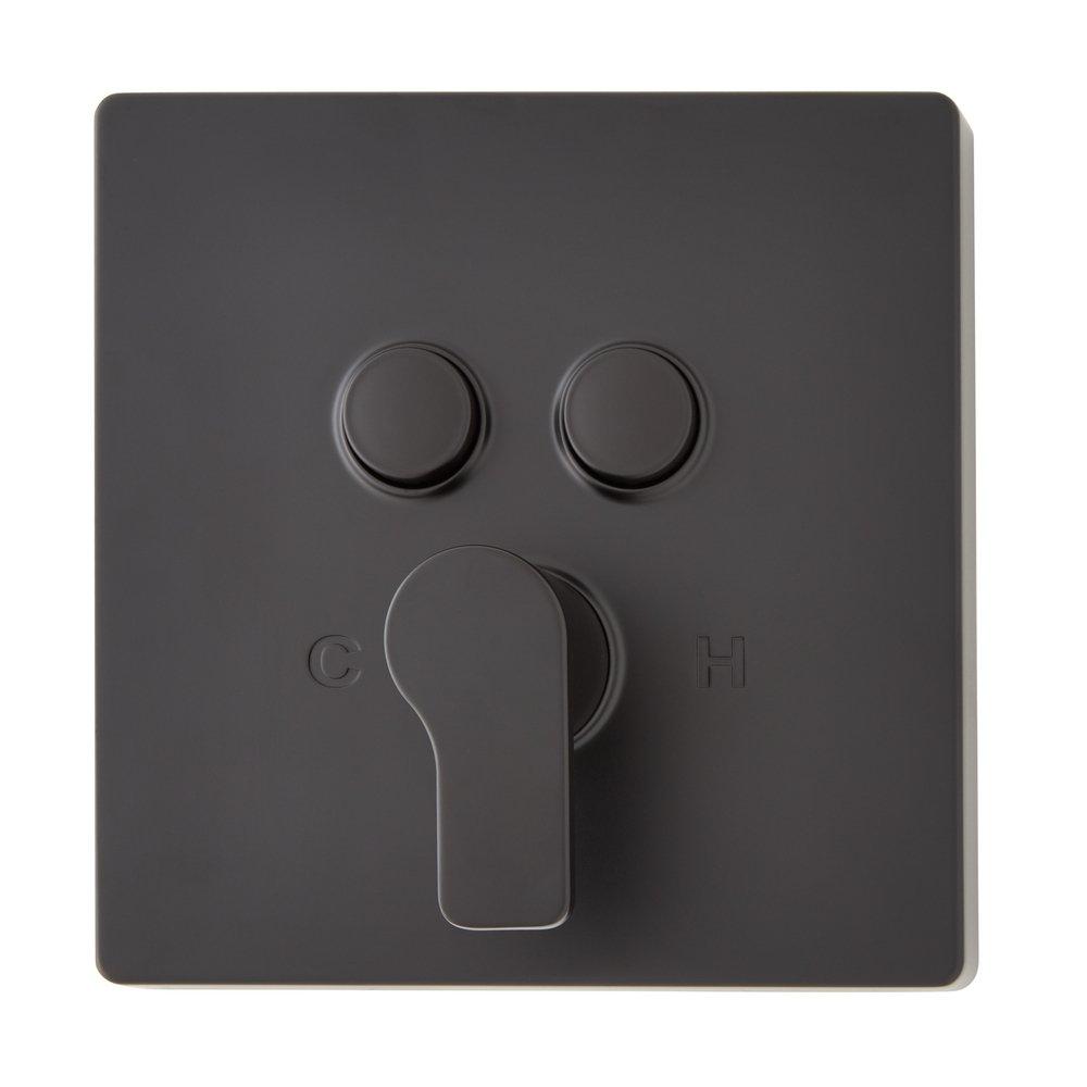 Single Handle Pressure Balancing Valve Trim Set in Matte Black - 1/2 in. Valve Included 