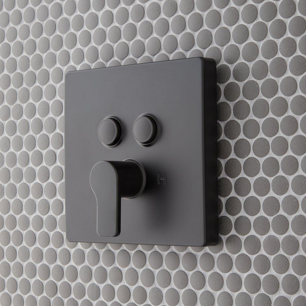 Single Handle Pressure Balancing Valve Trim Set in Matte Black - 1/2 in. Valve Included 