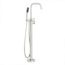Single Lever Handle Floor Mount Filler with Handshower in Brushed Nickel 