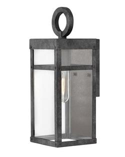 5W 1-Light 13 in. Outdoor Wall Sconce in Aged Zinc