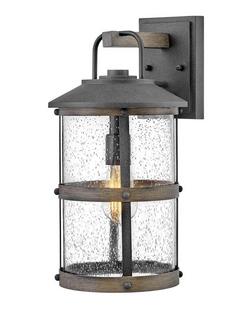 2W 1 Light 17.25" Outdoor Wall Sconce in Aged Zinc