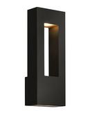 12W LED 2?Light 16in. Outdoor Wall Sconce in Satin Black / Etched Glass