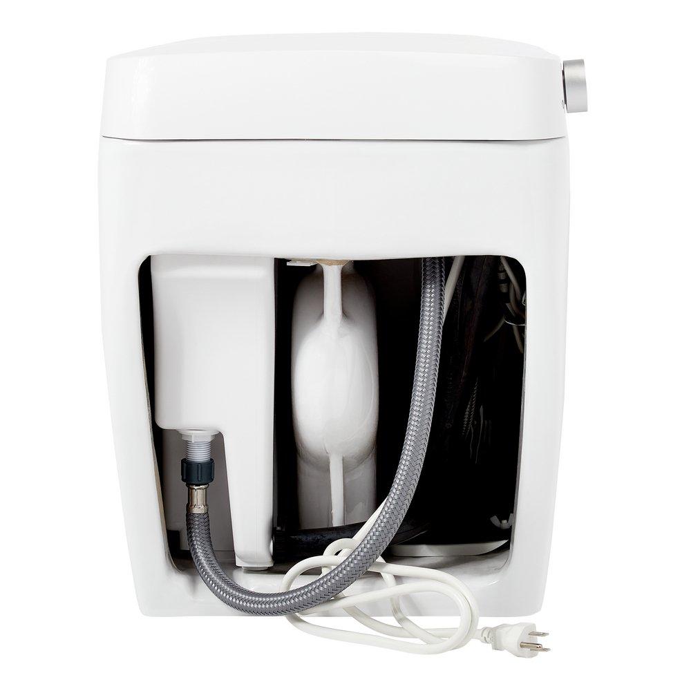 1.0 gpf Elongated One Piece Toilet in White - Bidet Seat Included 