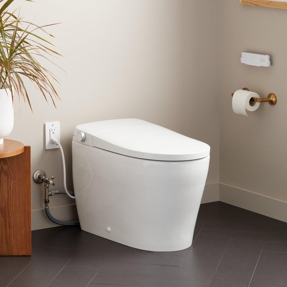 1.0 gpf Elongated 1 Piece Toilet with Bidet in White 