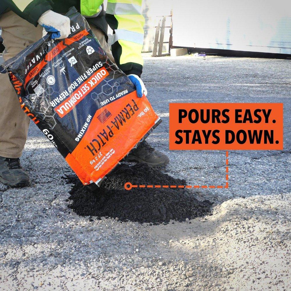 Perma-Patch Black Asphalt, Cement and Concrete Fine Mix Bag Container Pavement Repair Patch in Black 
