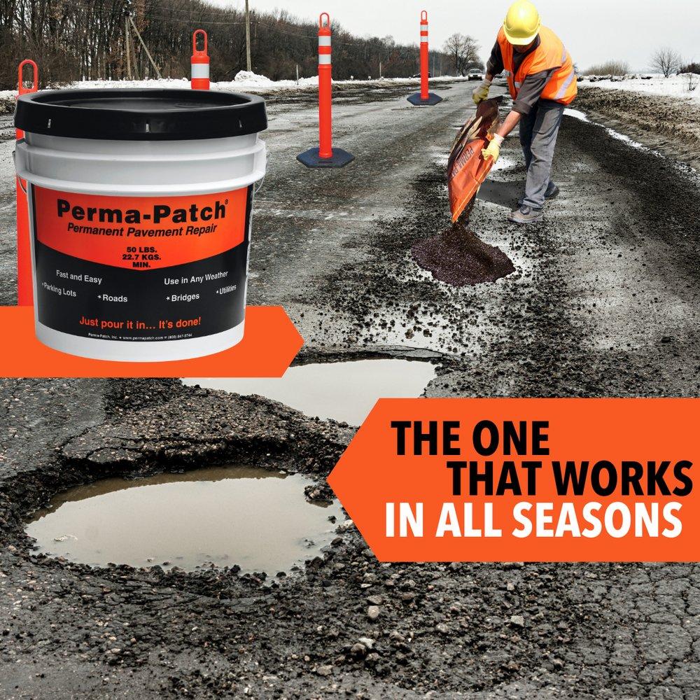Perma-Patch Black Asphalt, Cement and Concrete Fine Mix Pail Container Pavement Repair Patch in Black 