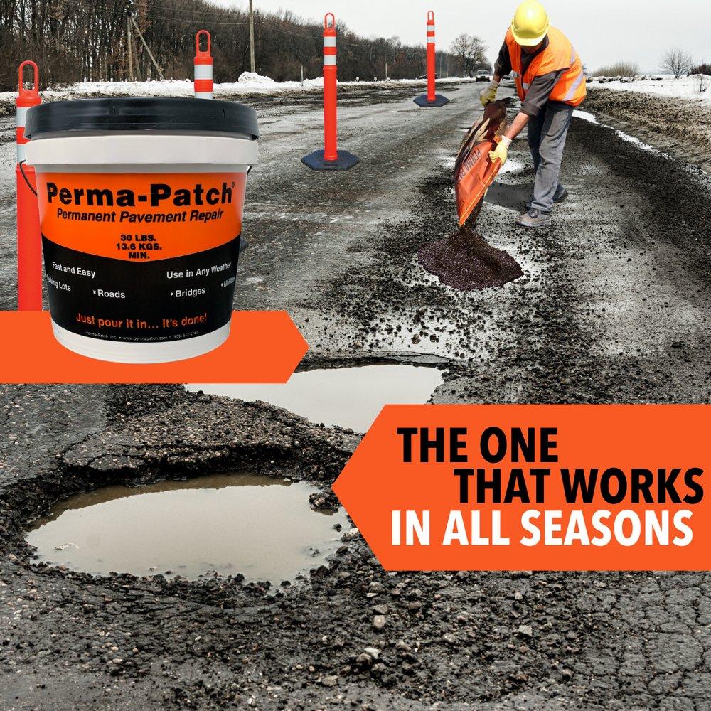 Perma-Patch Black Asphalt, Cement and Concrete Fine Mix Pail Container Pavement Repair Patch in Black 