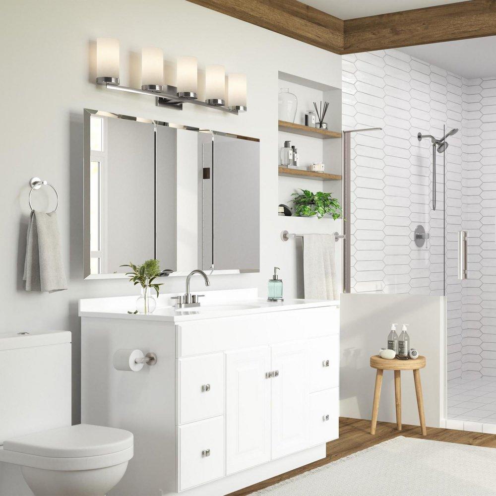 Design House Solid White 49 x 22 in. Single Bowl Stone Vanity Top 