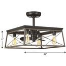 Progress Lighting Antique Bronze 22 in. 3-Blade Indoor/Outdoor Ceiling Fan 