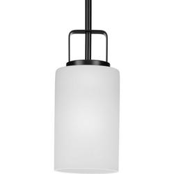 100W 1-Light Medium E-26 Incandescent Pendant Light in Matte Black