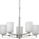 18-5/8 x 24 in. 100W 5-Light Incandescent Modern Farmhouse Chandelier in Brushed Nickel