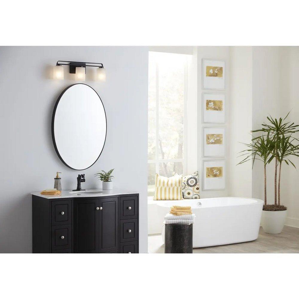 Progress Lighting Matte Black 100W 3-Light Medium E-26 Vanity Fixture 