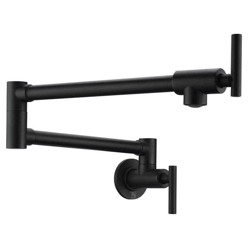 ANZZI Matte Black Two Handle Lever Pot Filler 