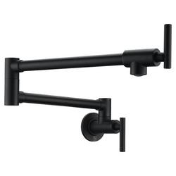 Two Handle Lever Pot Filler in Matte Black