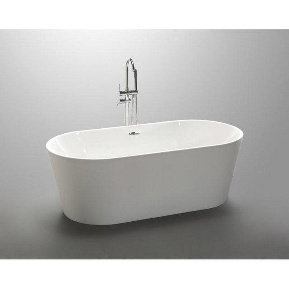 ANZZI&trade; Glossy White 67 x 32 in. Freestanding Bathtub Center Drain 