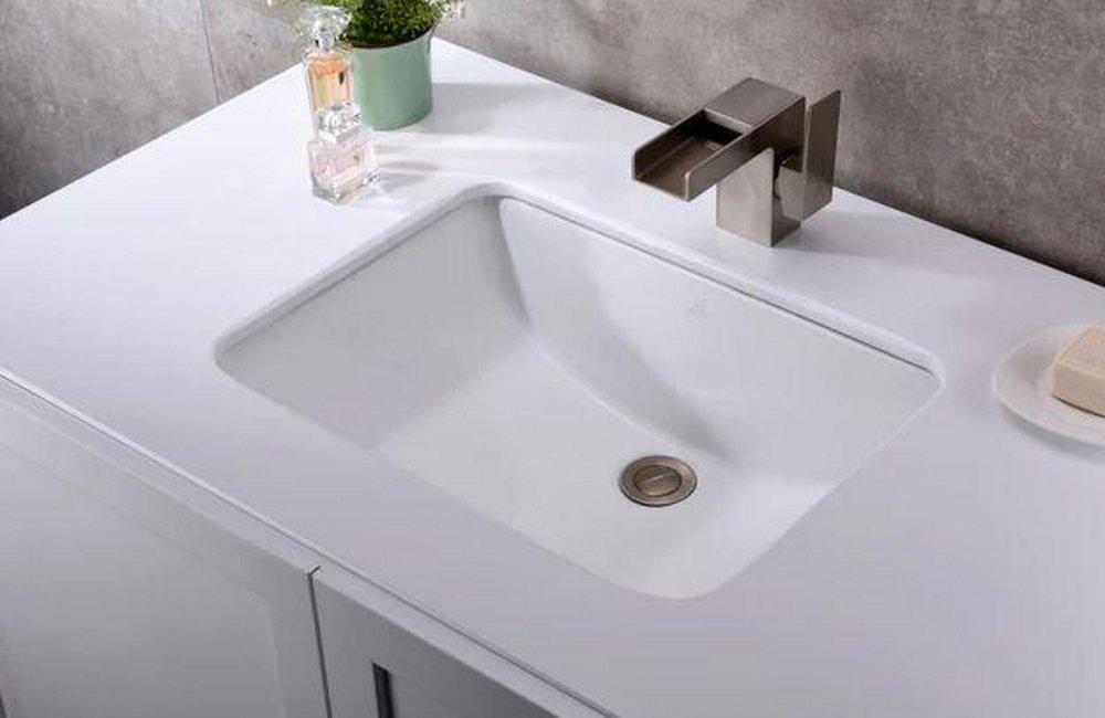 ANZZI&trade; White Vessel Mount and Undermount Bathroom Sink 