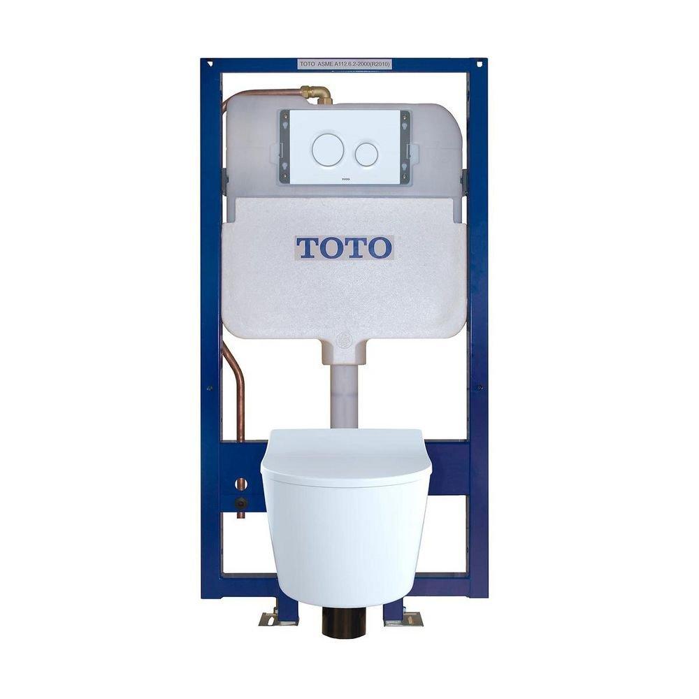 0.9/1.28 gpf Dual Flush Round Wall Mount Toilet in Cotton 