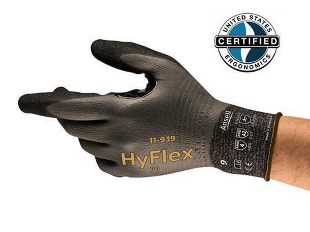 Ansell Occupational Healthcare Black Coated, Cut Resistant and Work Nitrile Foam Diamond, Knit, Plastic and Rubber Gloves 