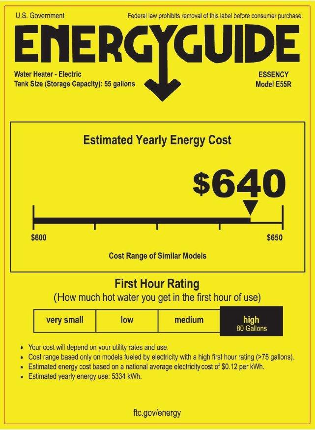 55 gal. Tall 4.5kW 2-Element Residential On-Demand Electric Water Heater 